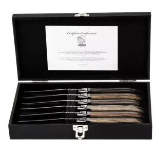 Steakmessen Luxury Line Gemengd Hout 6-delig Laguiole Style de Vie