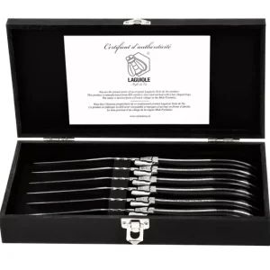 Steakmessen Luxury Line Zwart Ebbenhout 6-delig Laguiole Style de Vie