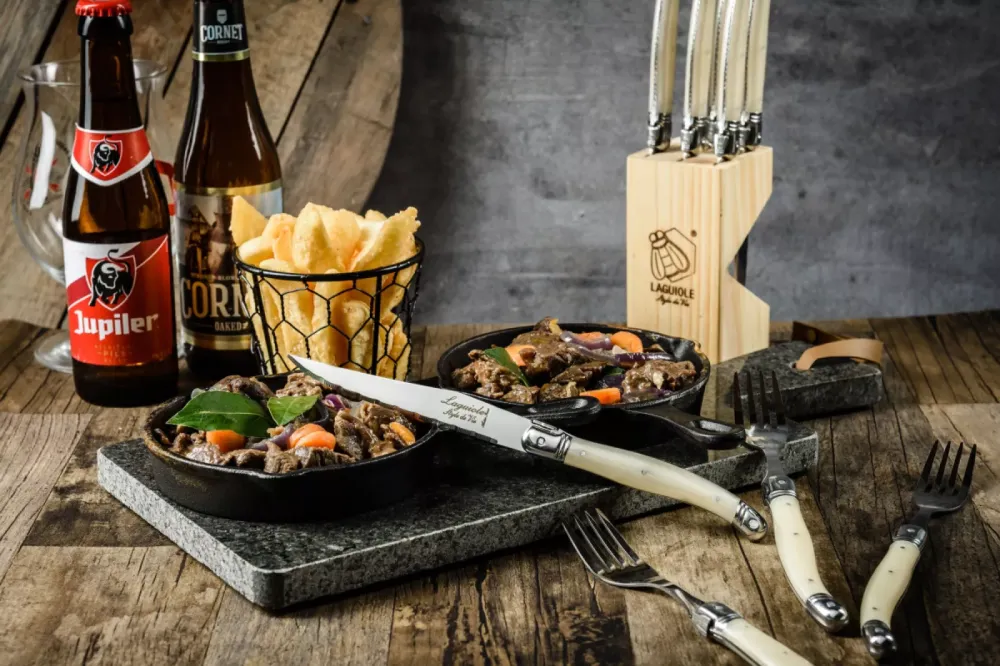 Steakmessen Premium Line Parelmoer 6-delig Laguiole Style de Vie