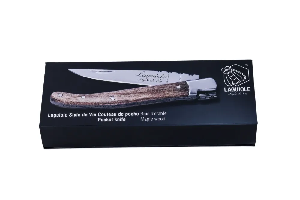 Zakmes Luxury Line Esdoornhout Laguiole Style de Vie