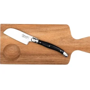 Laguiole Style de Vie Acacia plankje met zwart Santoku kaasmes