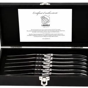 Laguiole Style de Vie Steakmessen Luxury Line Zwart Ebbenhout - 6 stuks