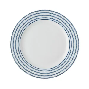 Laura Ashley Blue Candy Stripes Set 4 Platte borden 18 cm Wit Porselein