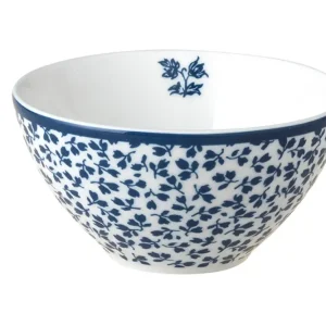 Laura Ashley Blue Floris Set 4 Bowls 9cm Wit Porselein