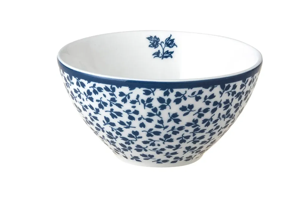 Laura Ashley Blue Floris Set 4 Bowls 9cm Wit Porselein