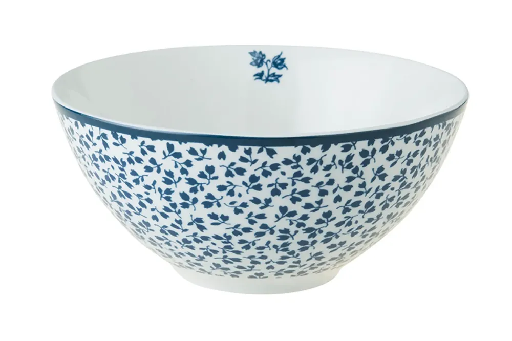 Laura Ashley Blue Floris Set 4 Bowls 13 cm Wit Porselein