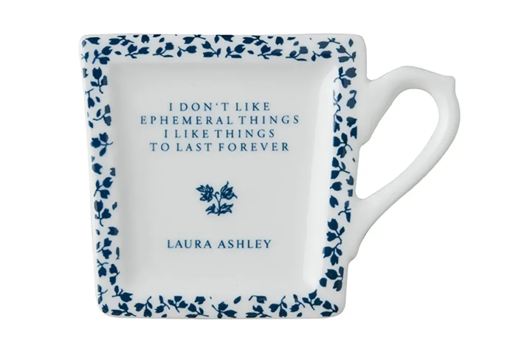 Laura Ashley Blue Floris Set 4 Schaaltjes voor theezakje Wit Porselein