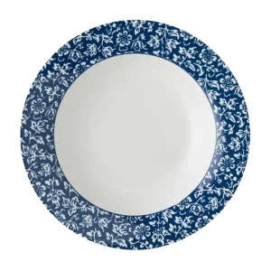 Laura Ashley Blue Sweet Allysum Set 4 Diepe borden 22 cm Wit Porselein