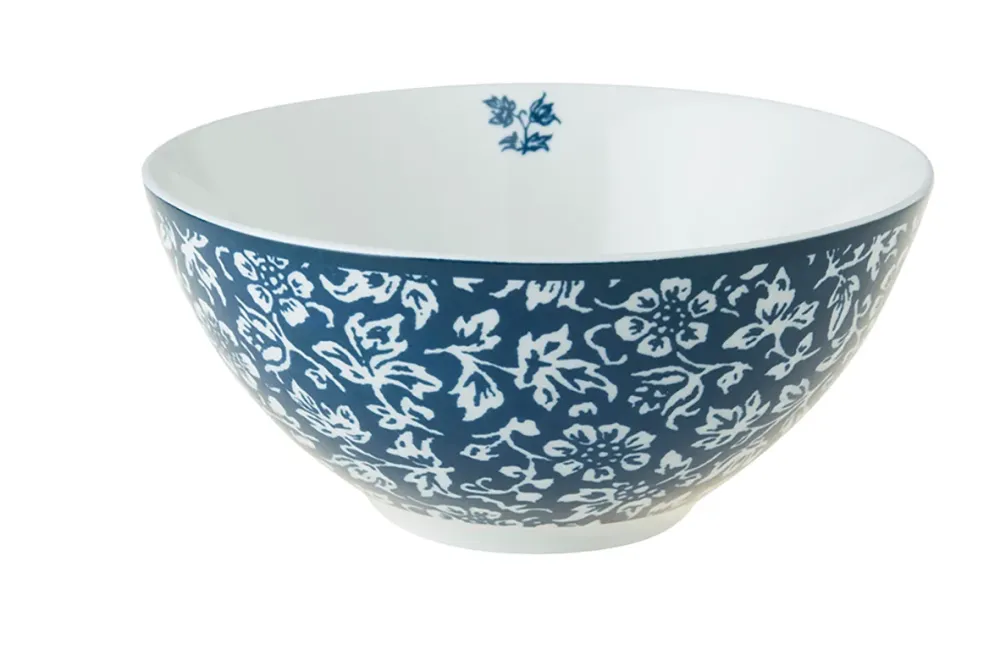 Laura Ashley Blue Sweet Allysum Set 4 Bowls 13 cm Wit Porselein