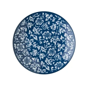 Laura Ashley Blue Sweet Allysum Set 6 Petit Four 12 cm Wit Porselein