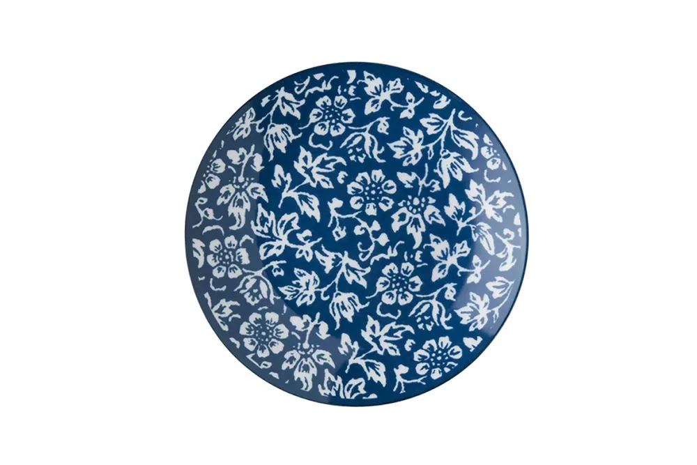 Laura Ashley Blue Sweet Allysum Set 6 Petit Four 12 cm Wit Porselein