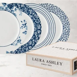 Laura Ashley Giftset 4 Platte borden 23cm Assorti Wit Porselein