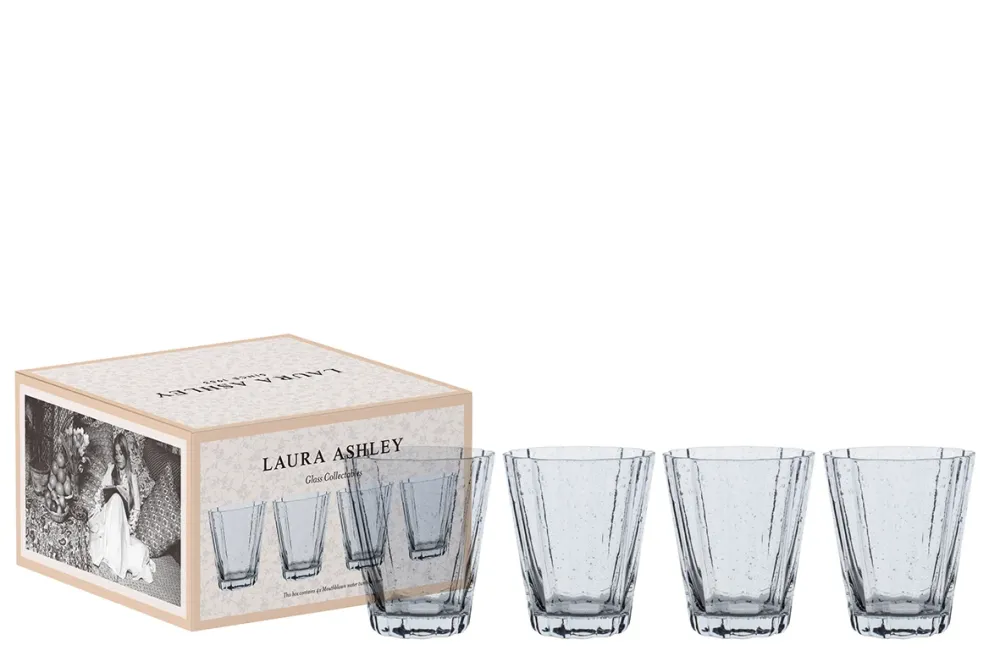 Laura Ashley GiftSet 4 Waterglazen Helder 0,25l Transparant Glas