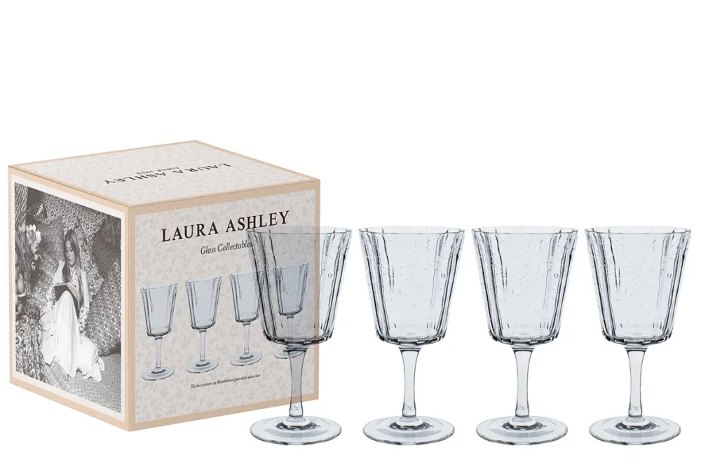 Laura Ashley Giftset 4 Wijnglazen Helder 0,27l Transparant Glas