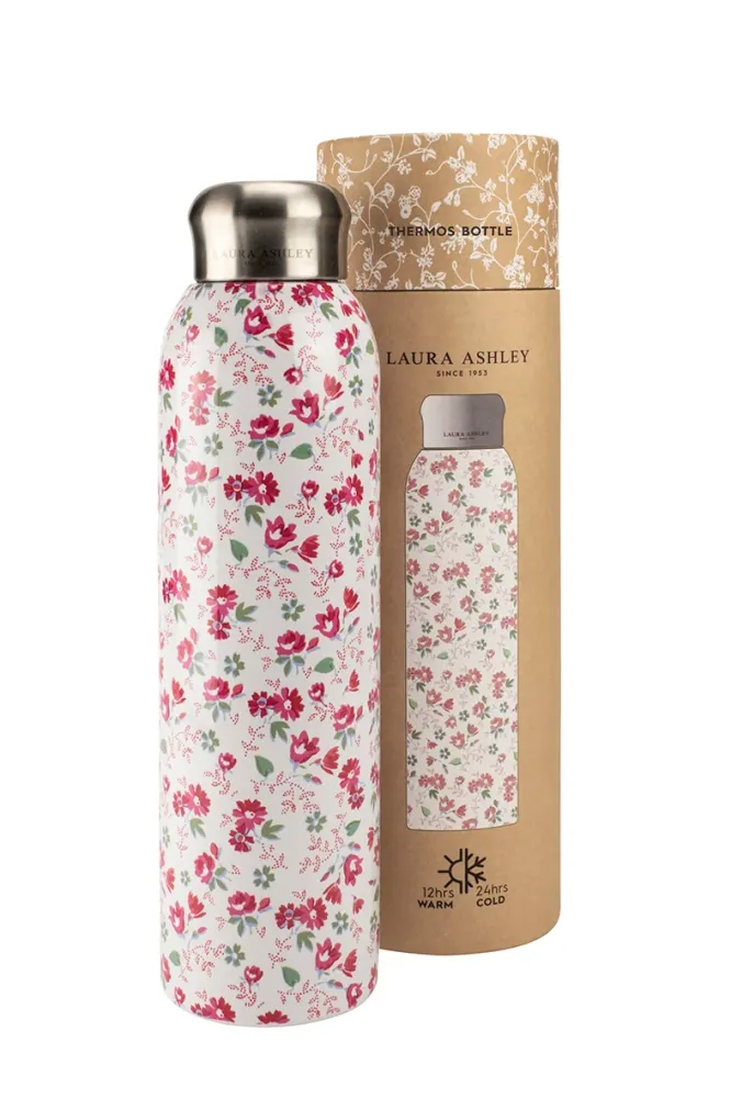 Laura Ashley Pink Little Flower Giftset Thermosfles Wit Roestvrij staal