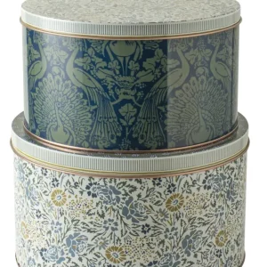 Laura Ashley Yellow Daniela & Peacock Giftset 2 Blikken Voorraaddoos Wit Tin