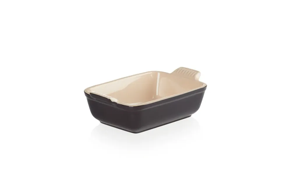 Le Creuset Aardewerken rechthoekige ovenschaal Ebbenzwart 19cm 1,08l
