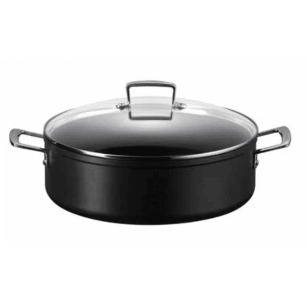 Le Creuset Anti-aanbak Provencaalse hapjespan met deksel Zwart 24cm