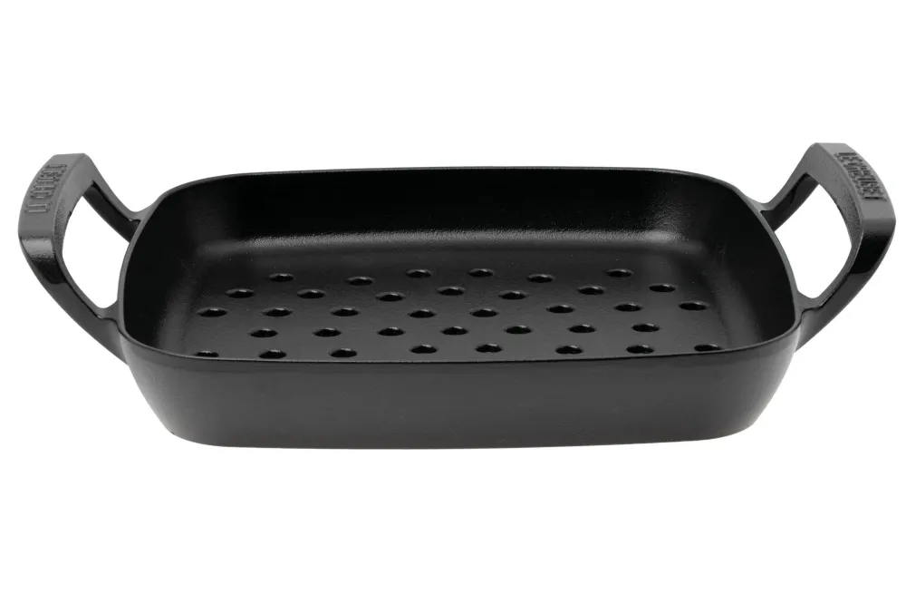 Le Creuset BBQ Grillmand Outdoor Vierkant 30cm Mat Zwart Gietijzer