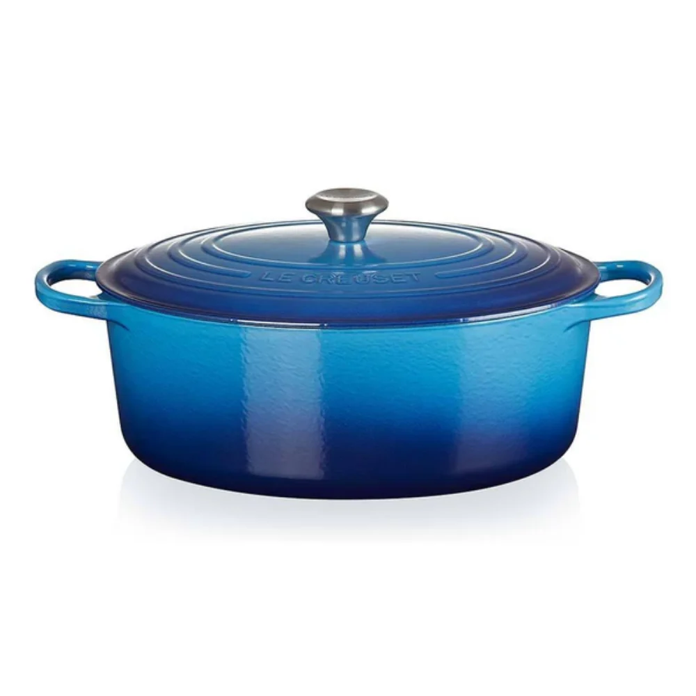 Le Creuset Braad- / Stoofpan Signature ovaal Azure 33cm 7,5l