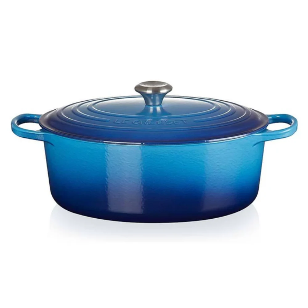 Le Creuset Braad- / Stoofpan Signature ovaal Azure 27cm 4,1l