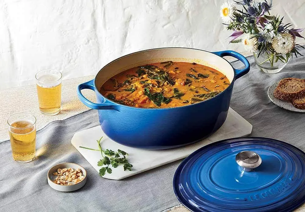 Le Creuset Braad- / Stoofpan Signature ovaal Azure 27cm 4,1l