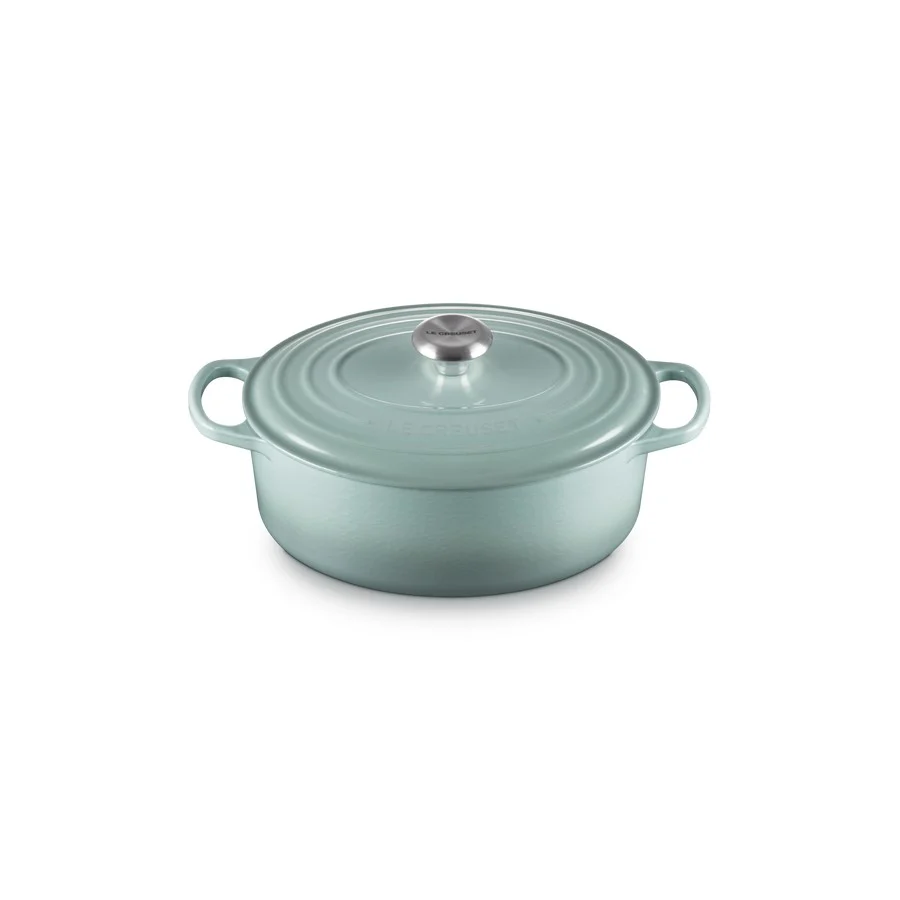 Le Creuset Braad- / Stoofpan Signature ovaal Sea Salt 29cm 4,7l Gietijzer