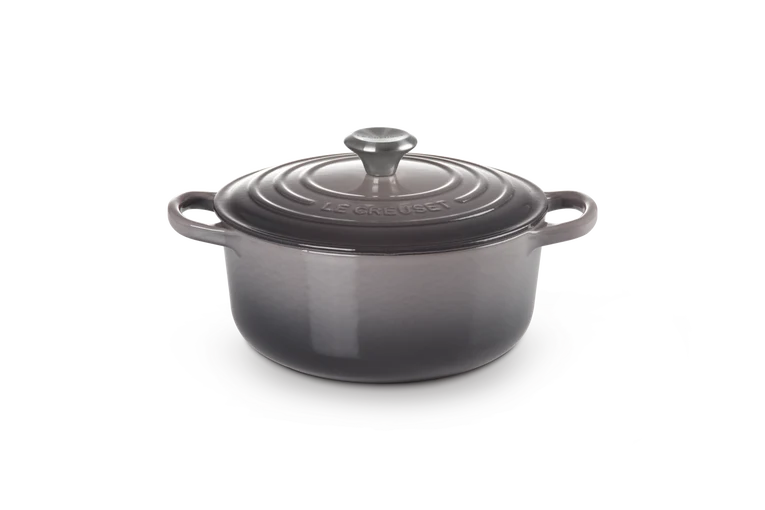 Le Creuset Braad- / Stoofpan - Signature - rond - Flint - 20cm - 2,4l