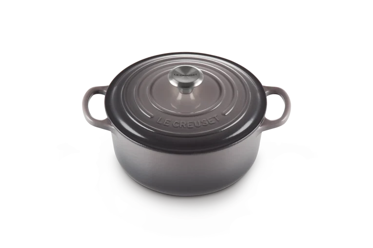 Le Creuset Braad- / Stoofpan - Signature - rond - Flint - 20cm - 2,4l