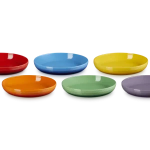 Le Creuset Diepe Borden Coupe Set van 6 - 22cm - Regenboog - Aardewerk
