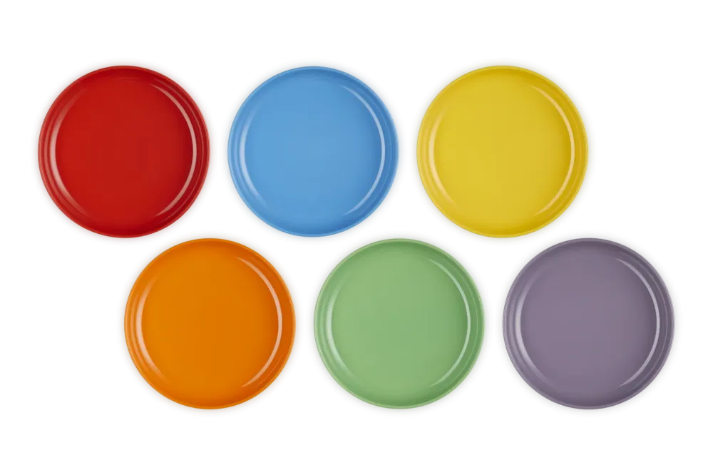 Le Creuset Diepe Borden Coupe Set van 6 - 22cm - Regenboog - Aardewerk