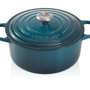 Le Creuset Gietijzeren ronde braadpan Deep Teal 24cm 4,2l