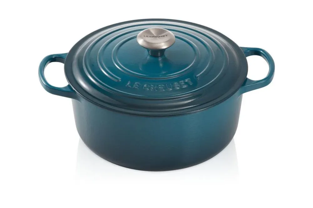 Le Creuset Gietijzeren ronde braadpan Deep Teal 24cm 4,2l