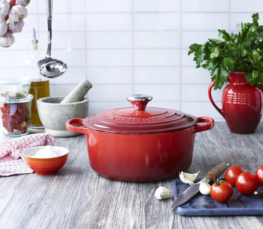 Le Creuset Gietijzeren ronde braadpan Kersenrood 24cm 4,2l