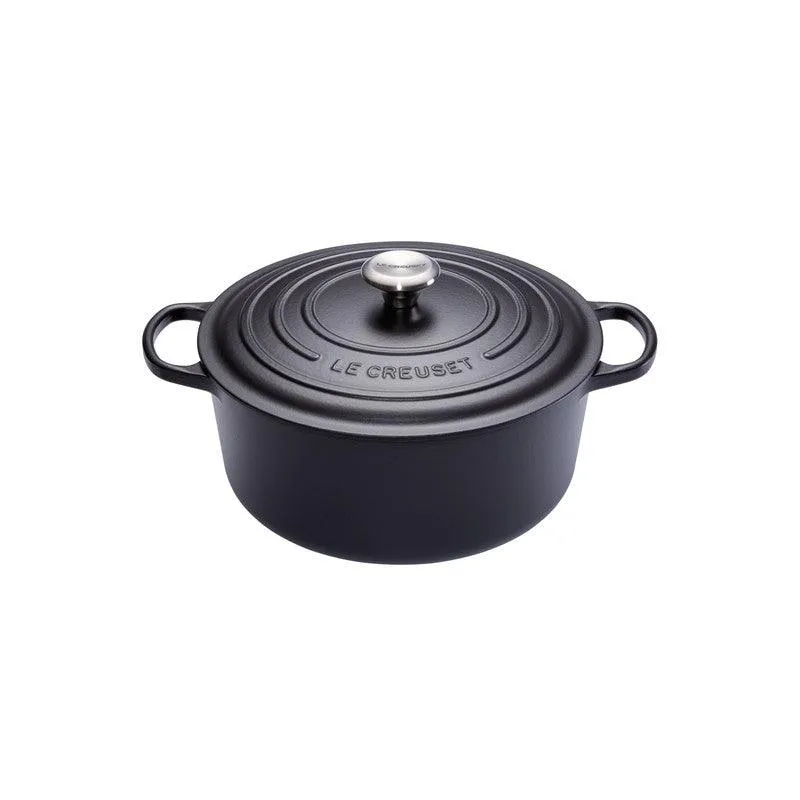 Le Creuset Gietijzeren ronde braadpan Mat Zwart 20cm 2,4l