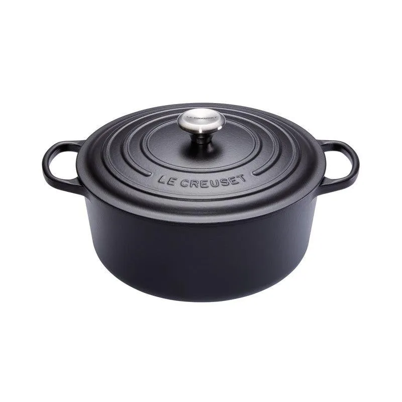 Le Creuset Gietijzeren ronde braadpan Mat Zwart 28cm 6,7l