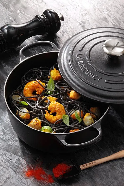 Le Creuset Gietijzeren ronde braadpan Mat Zwart 22cm 3,3l