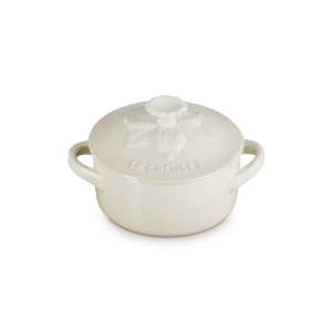 Le Creuset Jardin Mini-Braad-/Stoofpan Rond 10cm 0,25l Meringue Aardewerk