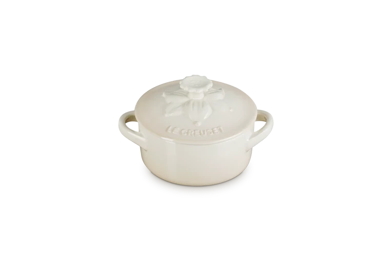 Le Creuset Jardin Mini-Braad-/Stoofpan Rond 10cm 0,25l Meringue Aardewerk