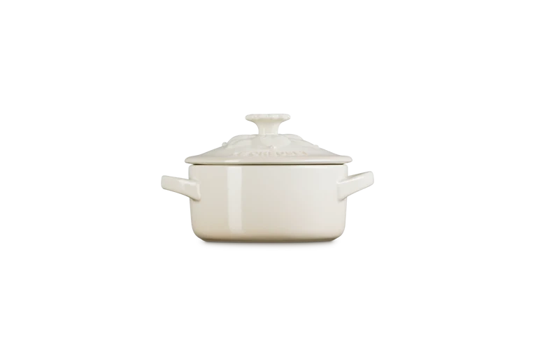 Le Creuset Jardin Mini-Braad-/Stoofpan Rond 10cm 0,25l Meringue Aardewerk
