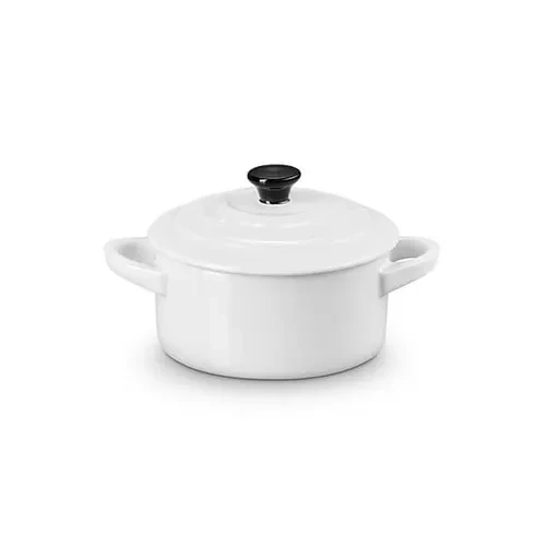 Le Creuset Mini-Braad-/ Stoofpan 10cm 0,25l Wit Aardewerk