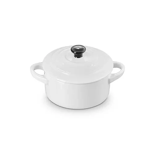 Le Creuset Mini-Braad-/ Stoofpan 10cm 0,25l Wit Aardewerk