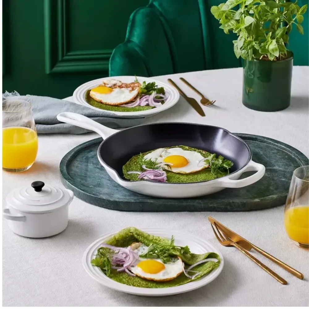 Le Creuset Mini-Braad-/ Stoofpan 10cm 0,25l Wit Aardewerk