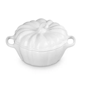 Le Creuset Mini-Braad-/ Stoofpan 'Pompoen' 11cm 0,35l Wit Aardewerk