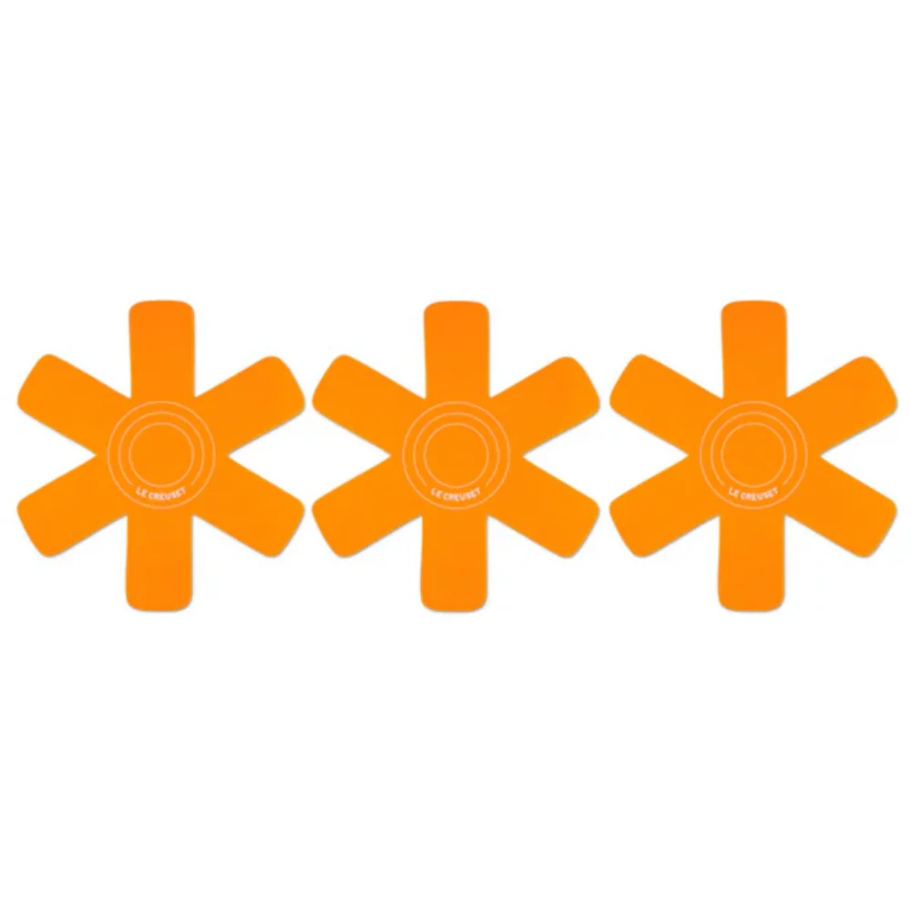 Le Creuset Pannenbeschermers set van 3 Oranjerood