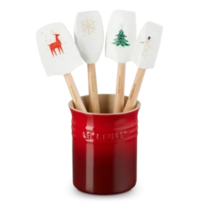 Le Creuset - Pot met 4 Spatels Kersenrood/ Wit