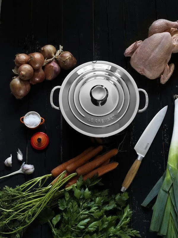 Le Creuset RVS PLUS steelpan met extra handvat 20cm 3,8l