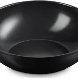 Le Creuset Wok met 2 Hulphandvaten 32cm 6,0l Zwart Keramisch