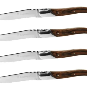 Legnoart steakmes 4pcs FASSONA Legno24 essenhout giftbook