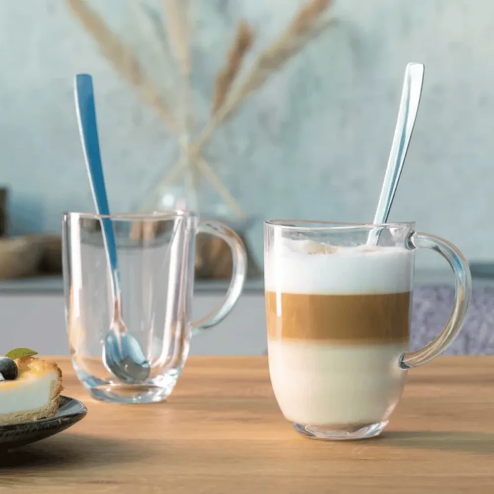 Leonardo Latte Macchiato Glazen - Napoli 380 ml + 2 Lepels - Hittebestendig